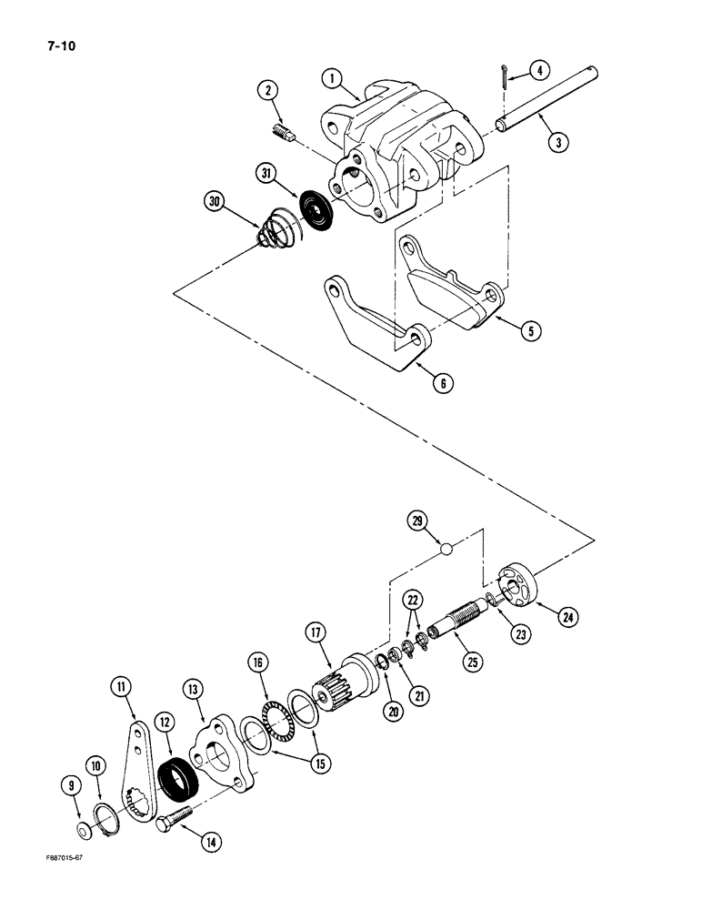Схема запчастей Case IH 9190 - (7-10) - PARK BRAKE CALIPER ASSEMBLY (07) - BRAKES