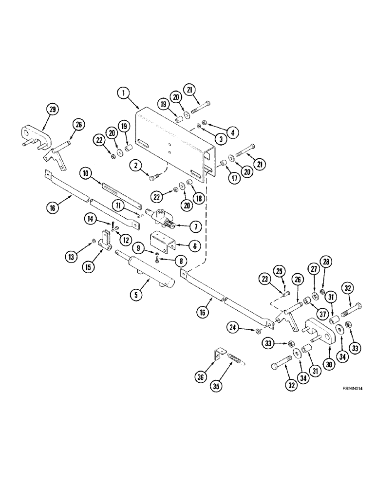 Схема запчастей Case IH 5800 - (9-54) - AUTOMATIC WING TRANSPORT LOCK, VERTICAL FOLD AND DOUBLE FOLD (09) - CHASSIS/ATTACHMENTS