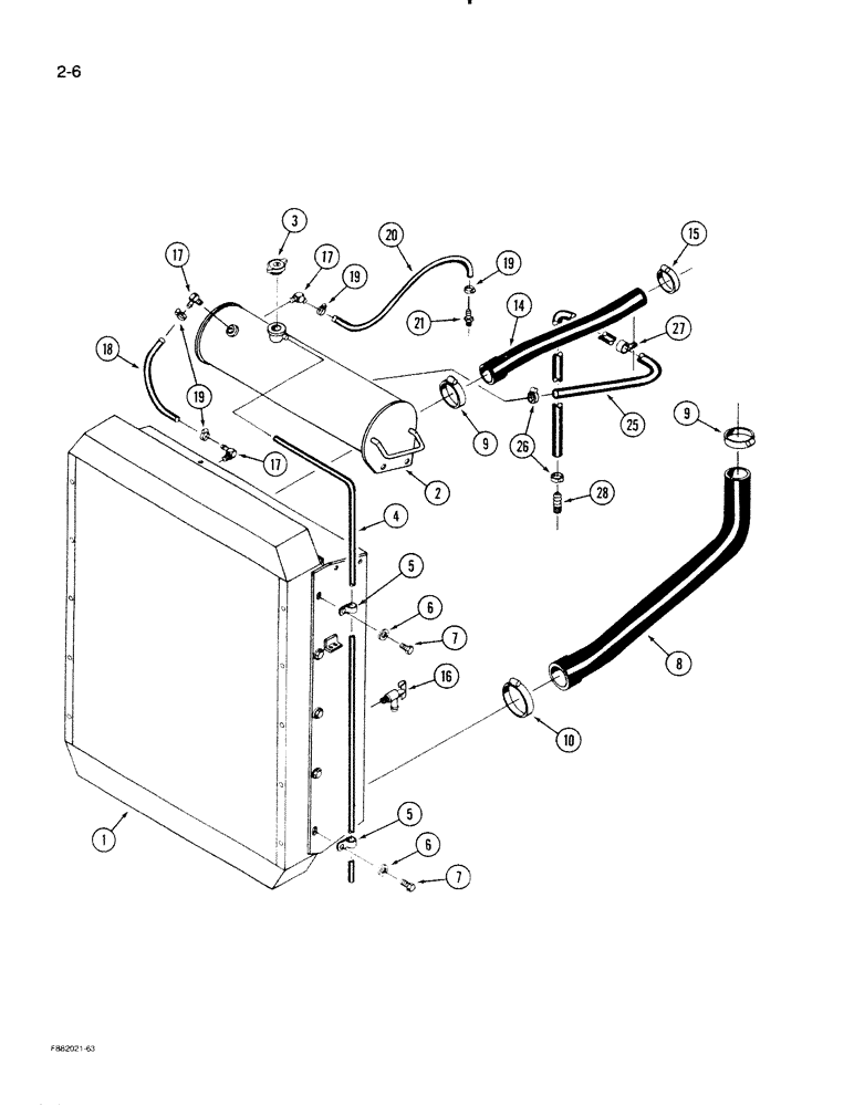 Схема запчастей Case IH STEIGER - (2-06) - RADIATOR AND ATTACHING PARTS, 855 ENGINE (02) - ENGINE
