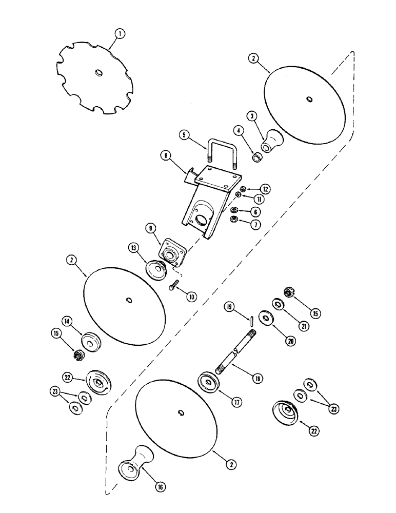 Схема запчастей Case IH DOT 17 - (16) - RIGHT FRONT GANG MODEL 17-13 