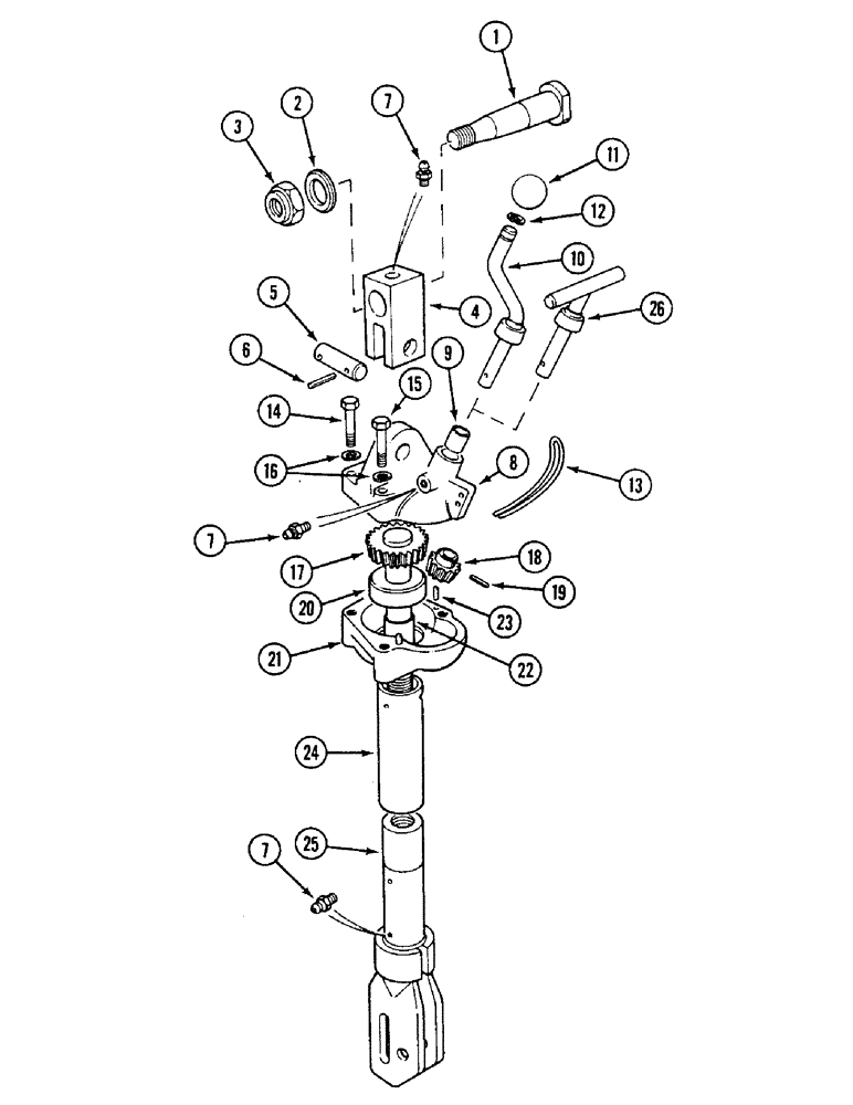 Схема запчастей Case IH 1494 - (9-350) - LEVELING LEVER, TRACTORS WITHOUT CAB (09) - CHASSIS/ATTACHMENTS