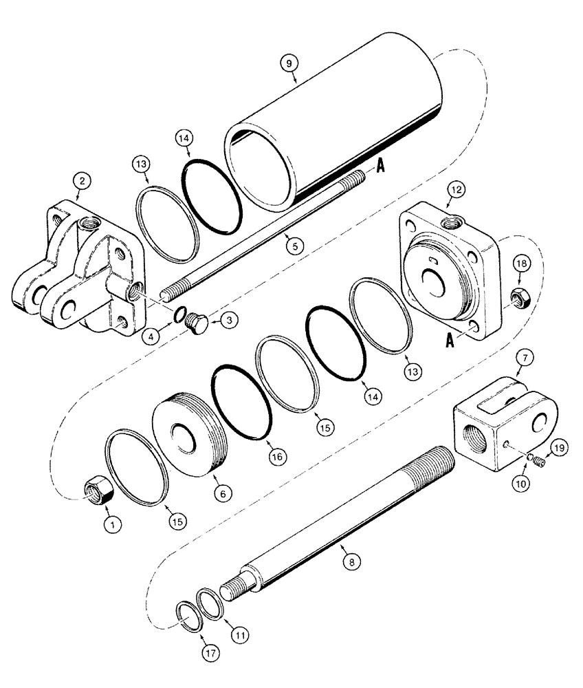 Схема запчастей Case IH 760 - (8-11) - TRANSPORT LIFT CYLINDER - 1272148C91, 4 INCH ID - TIE ROD TYPE (08) - HYDRAULICS