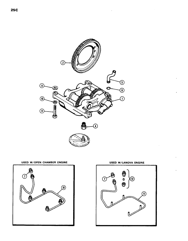 Схема запчастей Case IH 770 - (025C) - BALANCER CONVERSION, (267B) DIESEL ENGINE, TO CONVERT 3 GEAR BALANCER TO 2 GEAR BALANCER (02) - ENGINE