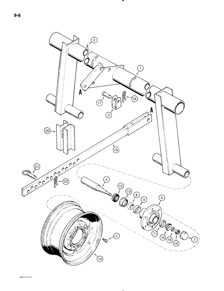 Схема запчастей Case IH 475 - (9-06) - TRANSPORT LIFT AXLE (09) - CHASSIS/ATTACHMENTS