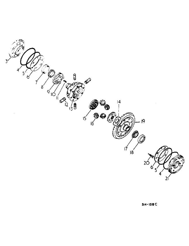 Схема запчастей Case IH 574 - (07-038) - DIFFERENTIAL AND CONNECTIONS (04) - Drive Train