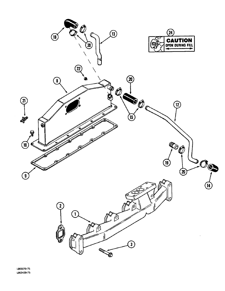 Схема запчастей Case IH 1822 - (2-28) - MANIFOLDS 6TA-590 ENGINE (01) - ENGINE
