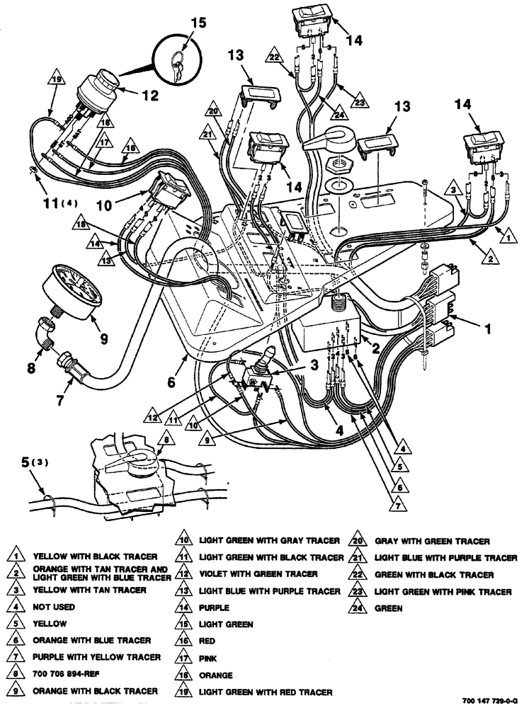 Схема запчастей Case IH 8860HP - (04-10) - CONSOLE PANEL WIRING ASSEMBLY (8860 80HP) (55) - ELECTRICAL SYSTEMS