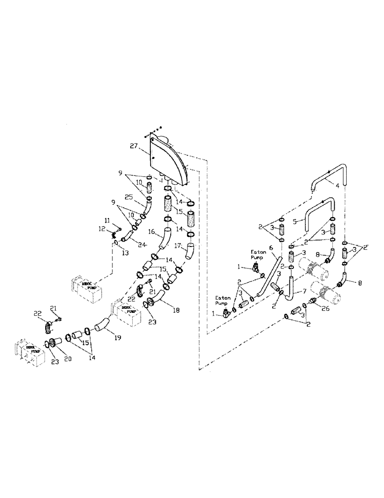 Схема запчастей Case IH 7700 - (B06-04) - HYDRAULIC SUCTION LINES, DENISON Hydraulic Components & Circuits