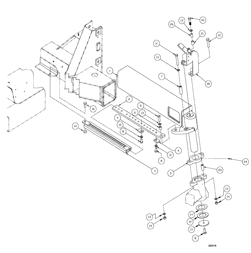 Схема запчастей Case IH SPX3200B - (075) - AXLE ASSEMBLY, NON STEER, LR (27) - REAR AXLE SYSTEM