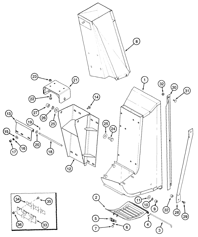 Схема запчастей Case IH 2155 - (9C-10) - REAR DRUM OUTLET, DRUM NUMBER 4, 5 ROW NARROW (15) - HANDLING SYSTEM