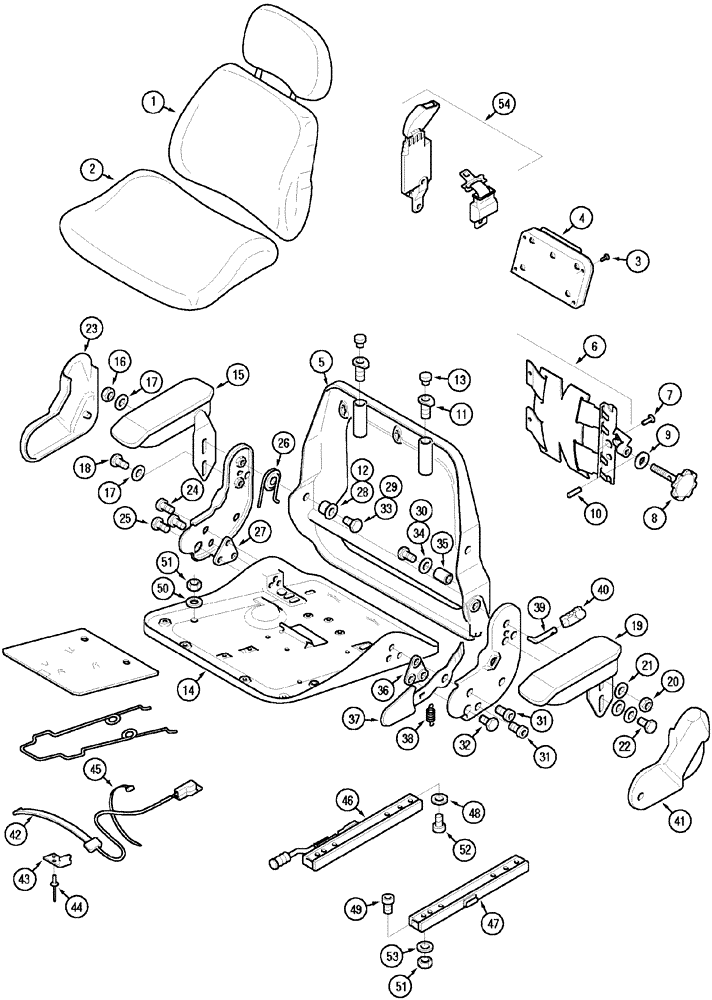 Схема запчастей Case IH MX80C - (09-49) - SEAT VINYL, DELUXE WITH MECHANICAL SUSPENSION (09) - CHASSIS