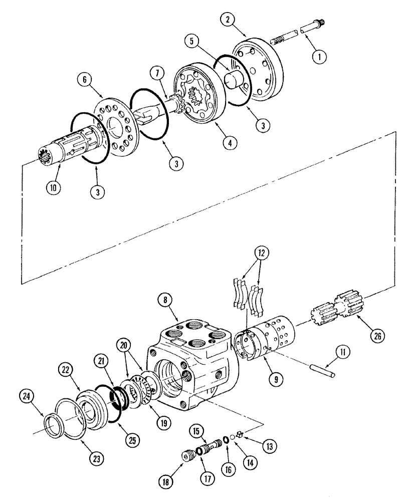 Схема запчастей Case IH STX275 - (05-04[03]) - STEERING CONTROL VALVE, WITH ACCUSTEER (05) - STEERING