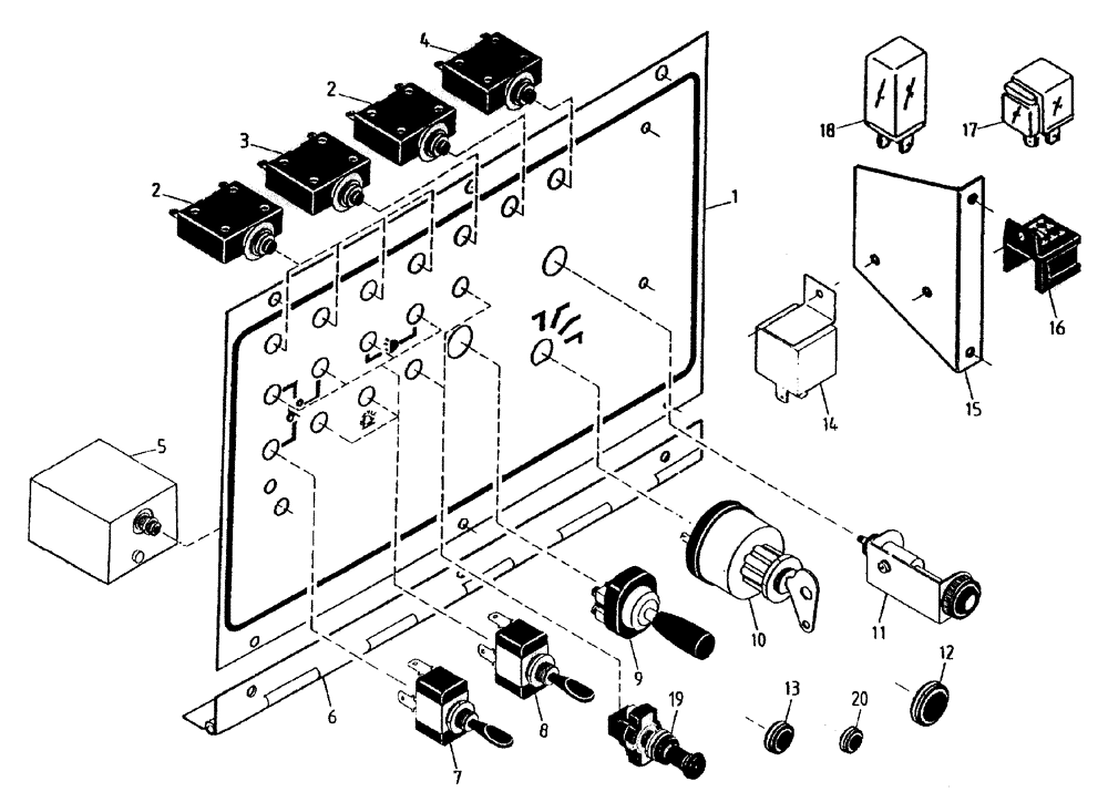 Схема запчастей Case IH 7700 - (A05[50A]) - DASH PANEL Mainframe & Functioning Components