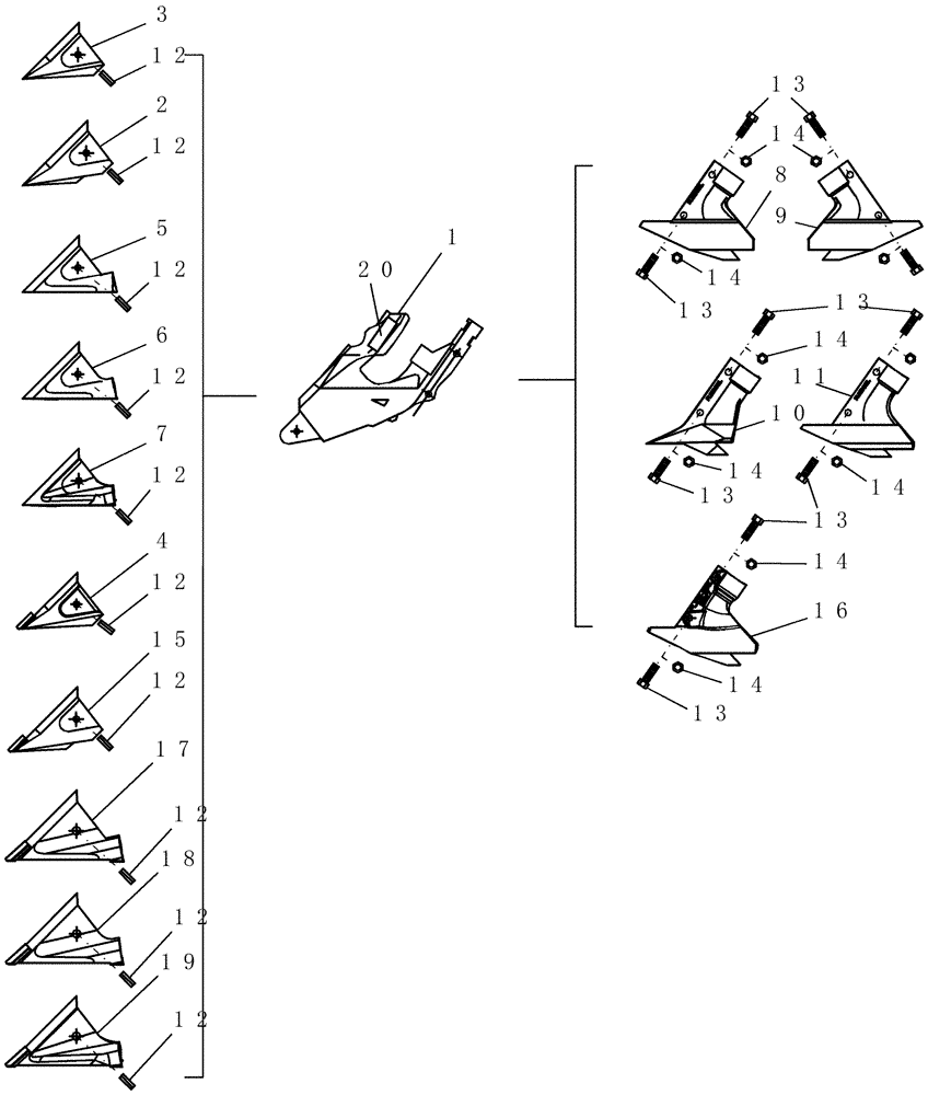 Схема запчастей Case IH 400 - (75.200.53) - SINGLE/DOUBLE/PAIRED ROW DOUBLE SHOOT OPENERS (75) - SOIL PREPARATION