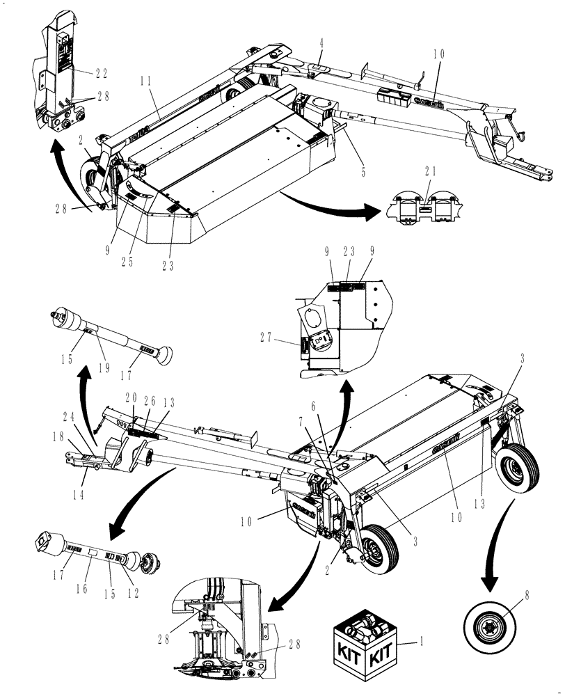 Схема запчастей Case IH TD102 - (08.03) - DECALS (90) - PLATFORM, CAB, BODYWORK AND DECALS