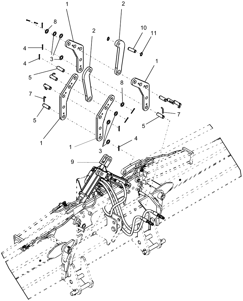 Схема запчастей Case IH 1220 - (35.110.01) - GULL WING ATTACHMENT LINKAGE - 12 ROW NARROW (35) - HYDRAULIC SYSTEMS