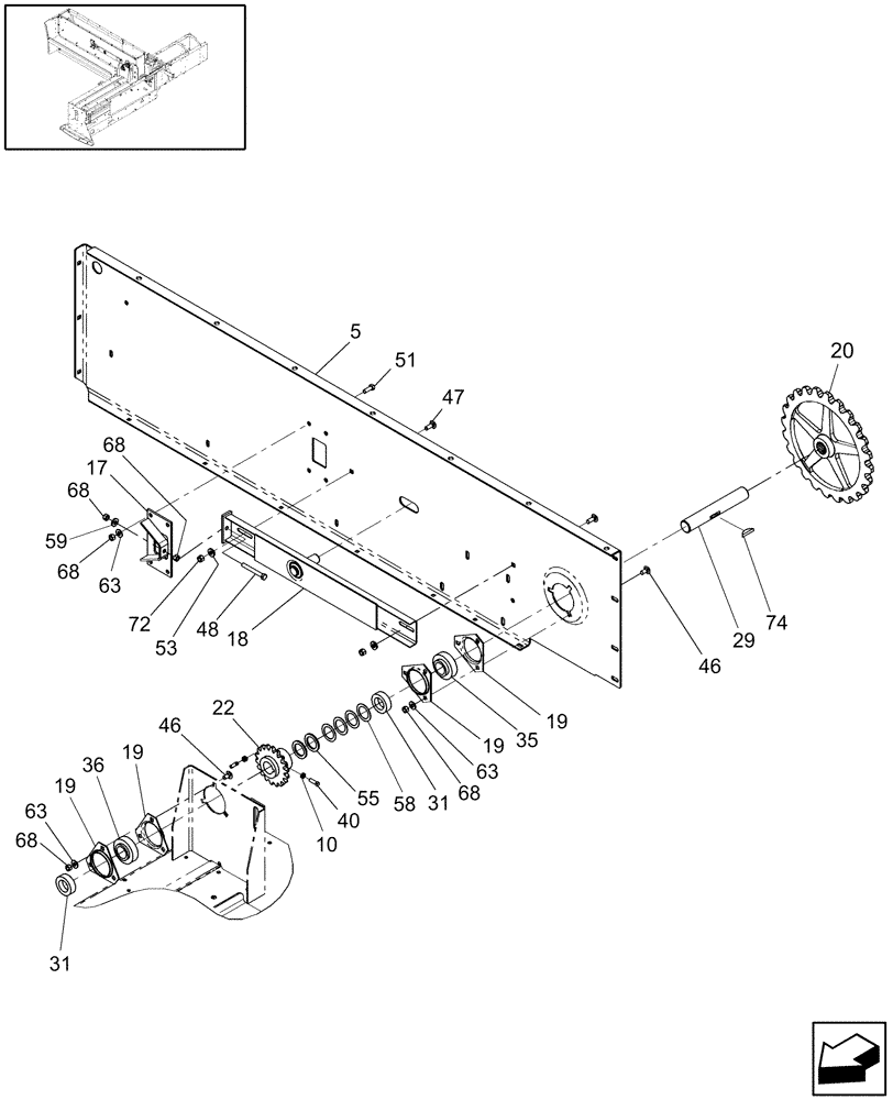 Схема запчастей Case IH SB521 - (60.220.02) - FEEDER DRIVE (60) - PRODUCT FEEDING