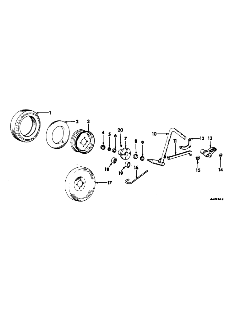 Схема запчастей Case IH 215 - (R-11) - REAR FURROW WHEEL, TRIP BEAM, 1960 TO 1964 