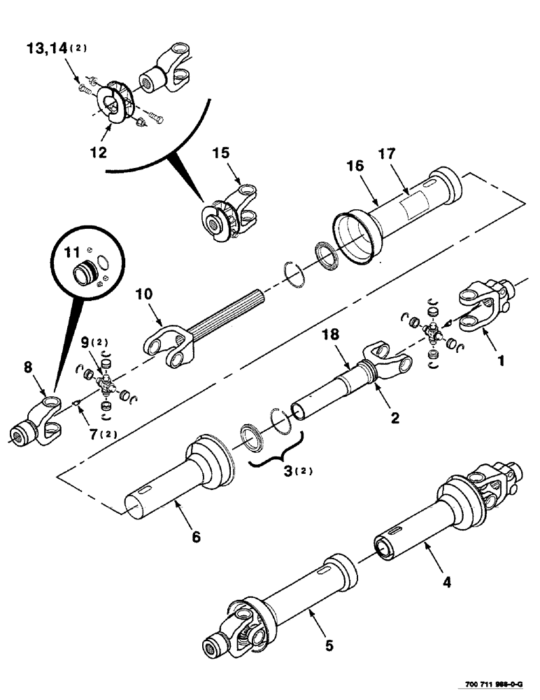 Схема запчастей Case IH 8590 - (02-08) - DRIVELINE ASSEMBLY, IMPLEMENT, 1000 RPM-TYPE 2 Driveline