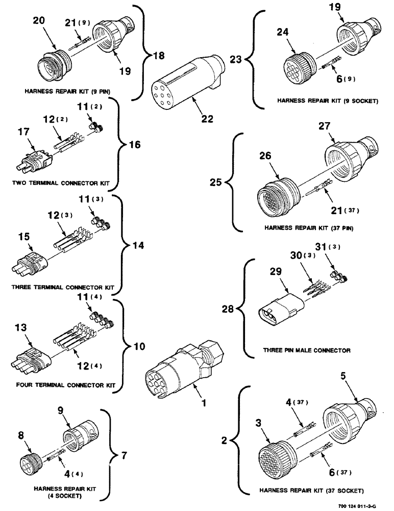 Схема запчастей Case IH 8580 - (04-14) - ELECTRICAL HARNESS SERVICE PARTS (06) - ELECTRICAL