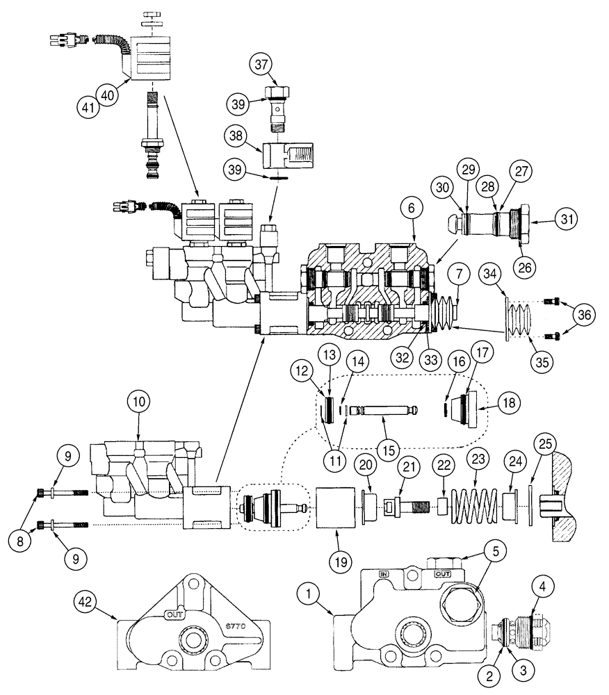 Схема запчастей Case IH 75XT - (08-38) - VALVE ASSY, CONTROL - HIGH FLOW (08) - HYDRAULICS