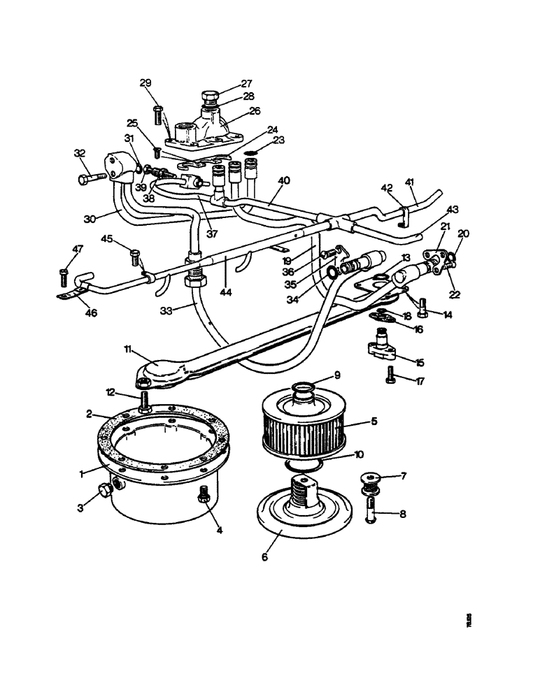 Схема запчастей Case IH 995 - (E02) - SELECTAMATIC HYDRAULIC SYSTEM, OIL FILTER AND PIPES, 885, 990, 995 AND 996 TRACTORS (07) - HYDRAULIC SYSTEM