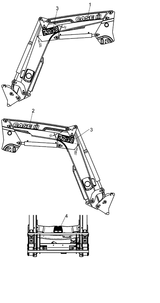 Схема запчастей Case IH L730 - (90.108.AB[06]) - MODEL DECAL - MSL (90) - PLATFORM, CAB, BODYWORK AND DECALS