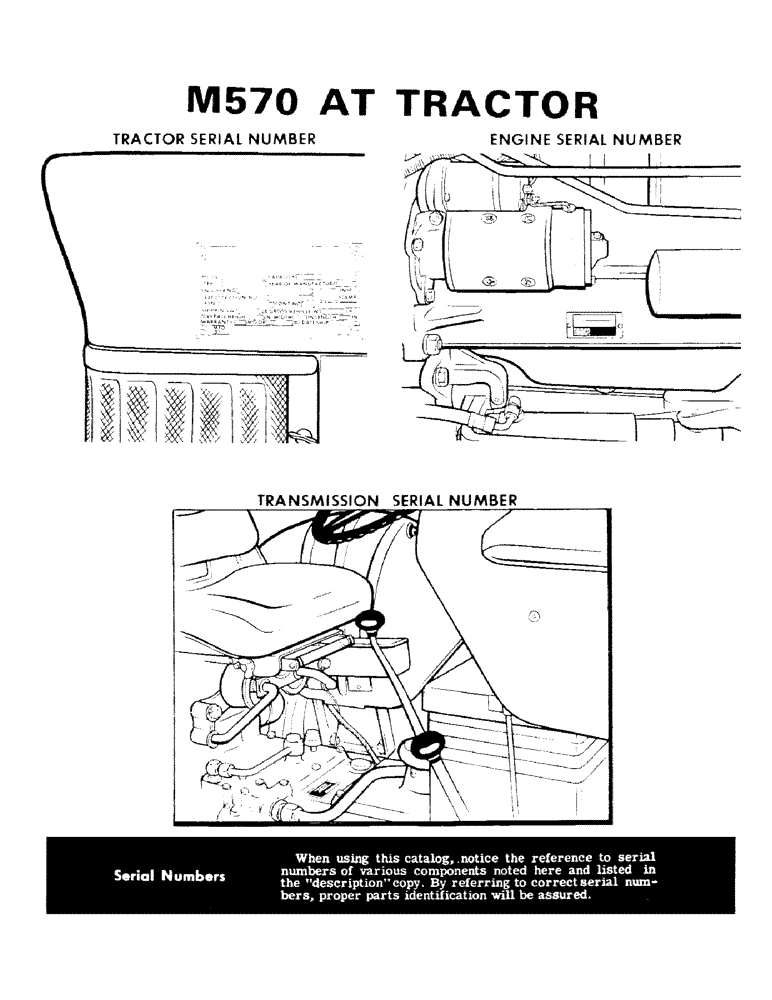Схема запчастей Case IH M570AT - (003) - TRACTOR SERIAL NUMBER, ENGINE SERIAL NUMBER, TRANSMISSION SERIAL NUMBER (00) - PICTORIAL INDEX