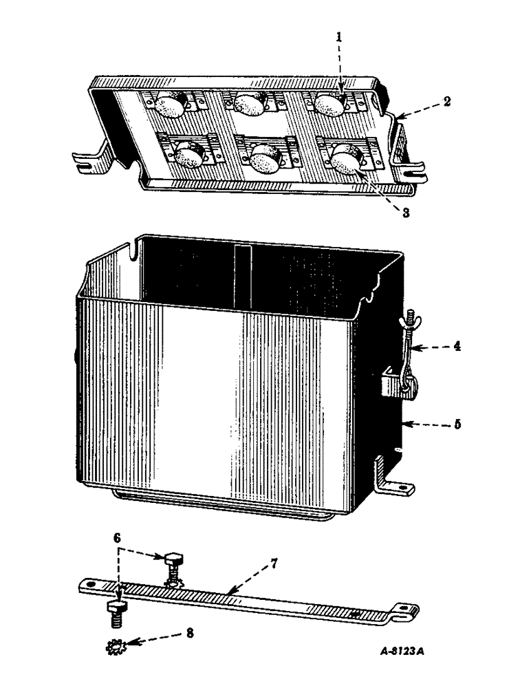 Схема запчастей Case IH FARMALL MD - (166) - ELECTRICAL SYSTEM, CARBURETED AND DIESEL ENGINE, BATTERY BOX, UNSER FUEL TANK (06) - ELECTRICAL SYSTEMS