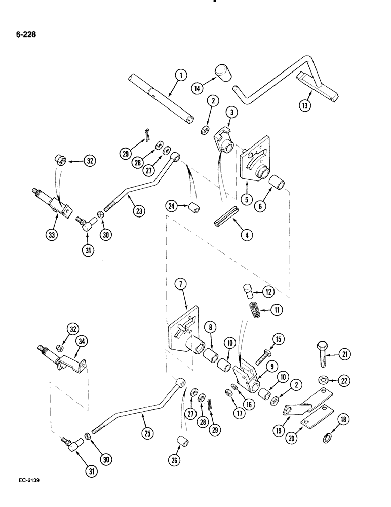Схема запчастей Case IH 885 - (6-228) - TRANSMISSION RANGE SHIFT CONTROL, WITHOUT CAB (06) - POWER TRAIN