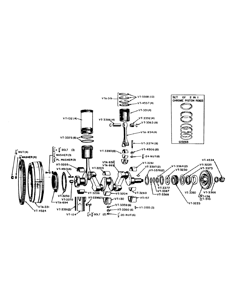 Схема запчастей Case IH VAI-SERIES - (009) - PISTONS, CONNECTING RODS AND CRANKSHAFT (02) - ENGINE