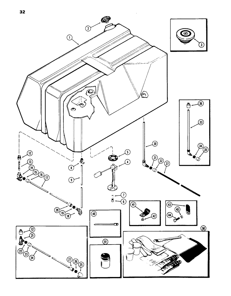 Схема запчастей Case IH 1070 - (032) - FUEL TANK & LINES, (451B) DIESEL ENGINE (03) - FUEL SYSTEM