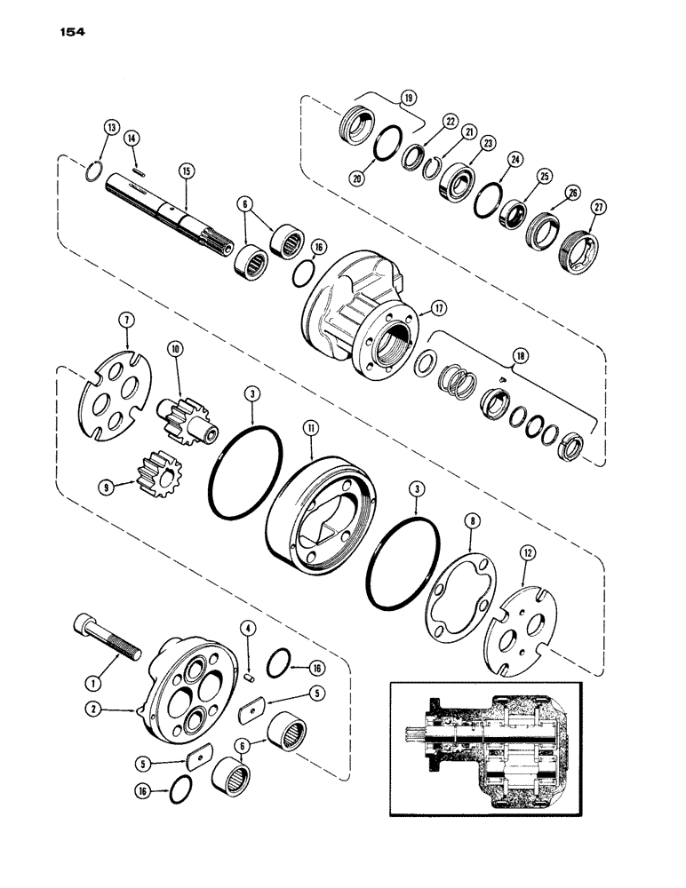 Схема запчастей Case IH 1200 - (154) - HYDRAULIC PUMP (08) - HYDRAULICS