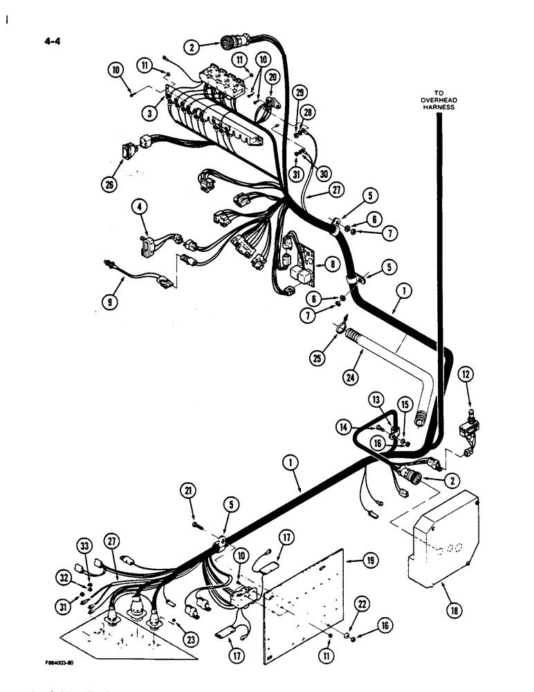 Схема запчастей Case IH 9170 - (4-04) - LOWER CAB HARNESS, ROPS (04) - ELECTRICAL SYSTEMS