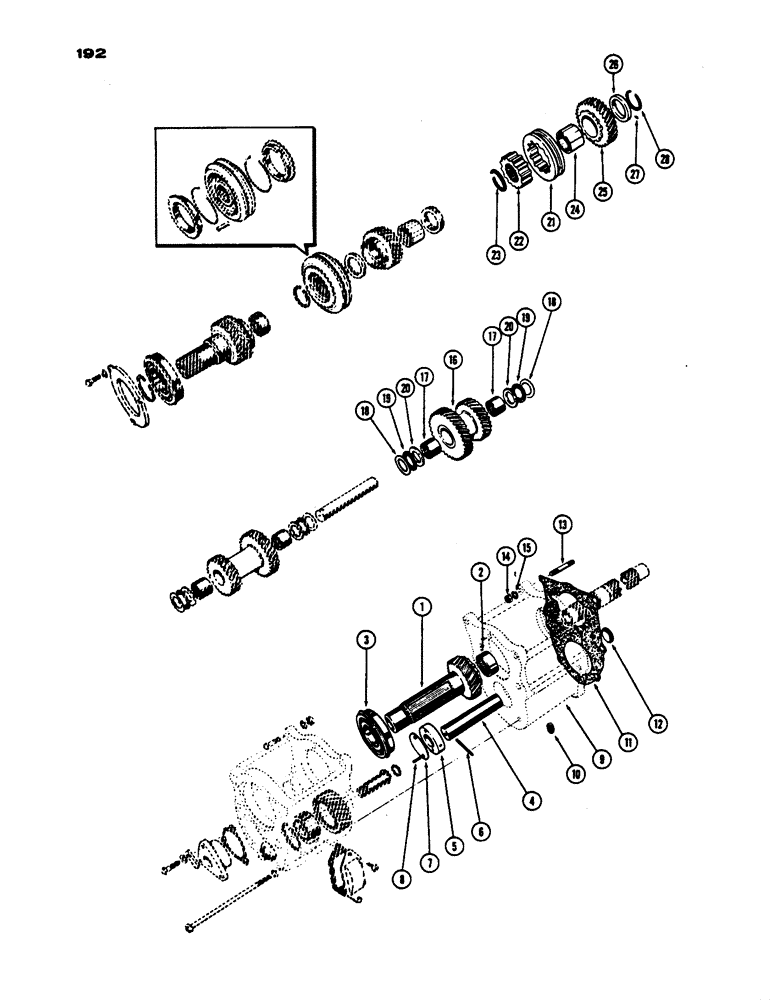 Схема запчастей Case IH 530 - (192) - DUAL RANGE UNIT WITH SHUTTLE, PRIOR TO S/N 8262800 (06) - POWER TRAIN