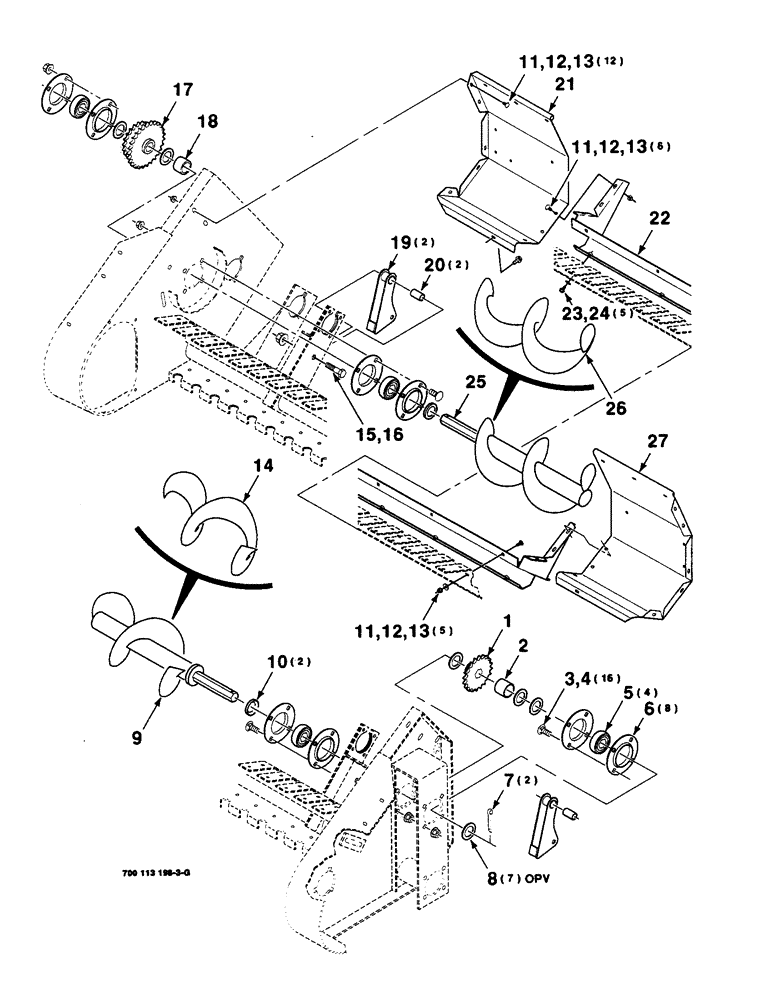 Схема запчастей Case IH 8590 - (3-10) - PICKUP AUGER AND PAN ASSEMBLY Pickup