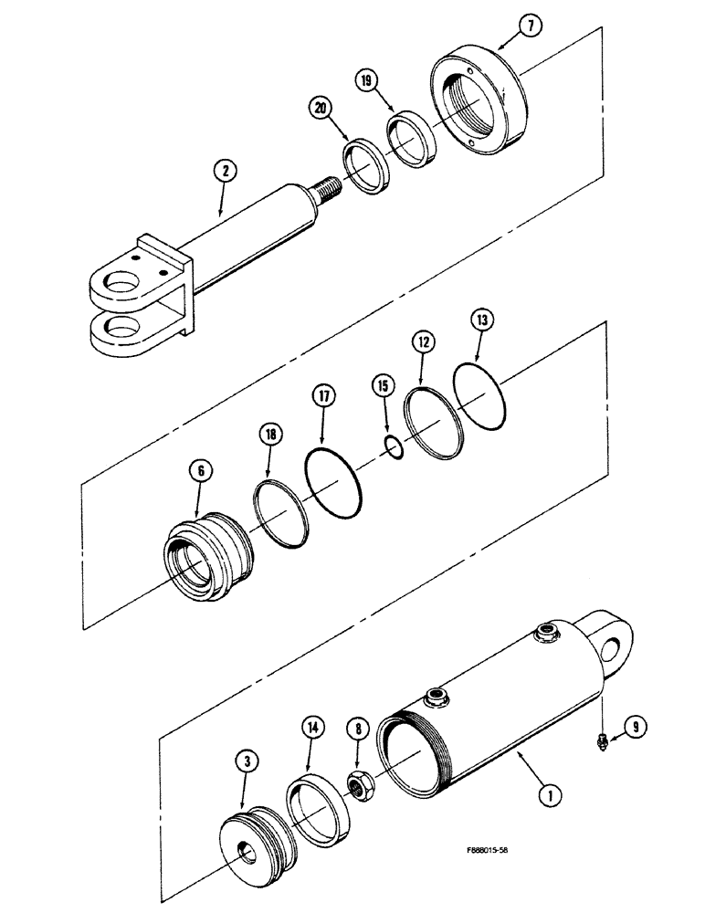 Схема запчастей Case IH 9150 - (8-30) - HITCH CYLINDER ASSEMBLY (08) - HYDRAULICS