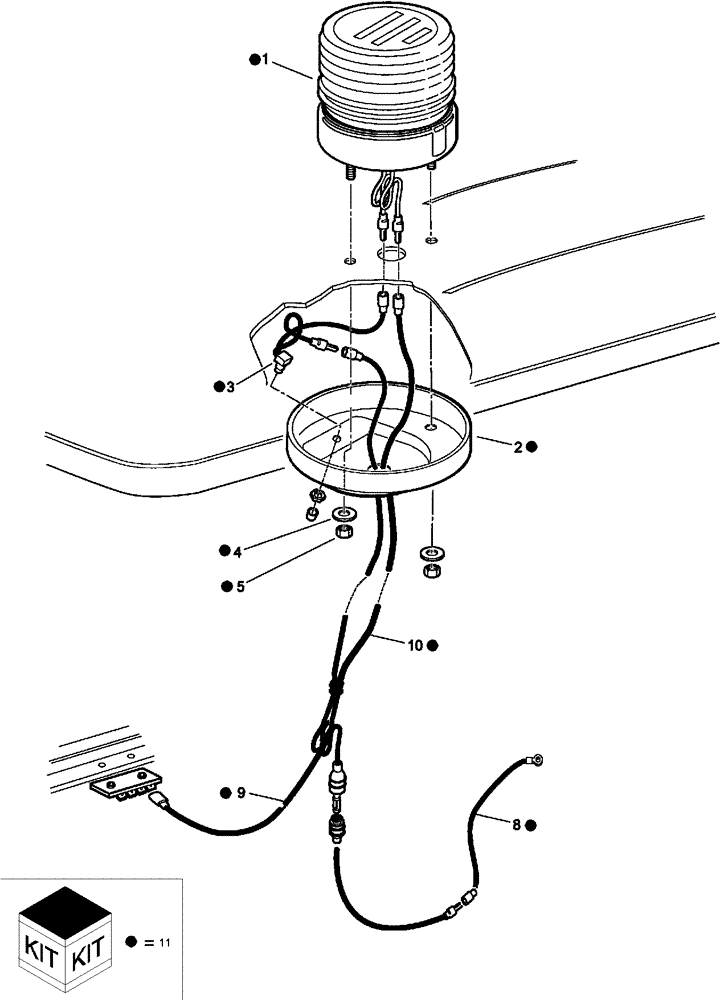 Схема запчастей Case IH SCOUT XL - (88.404.01) - DIA KIT, ROOF MOUNTED STROBE LIGHT (88) - ACCESSORIES