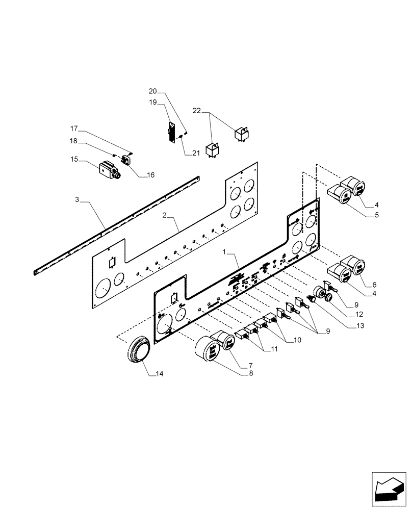 Схема запчастей Case IH A4000 - (A10.04[01]) - INSTRUMENT PANEL Mainframe & Functioning Components