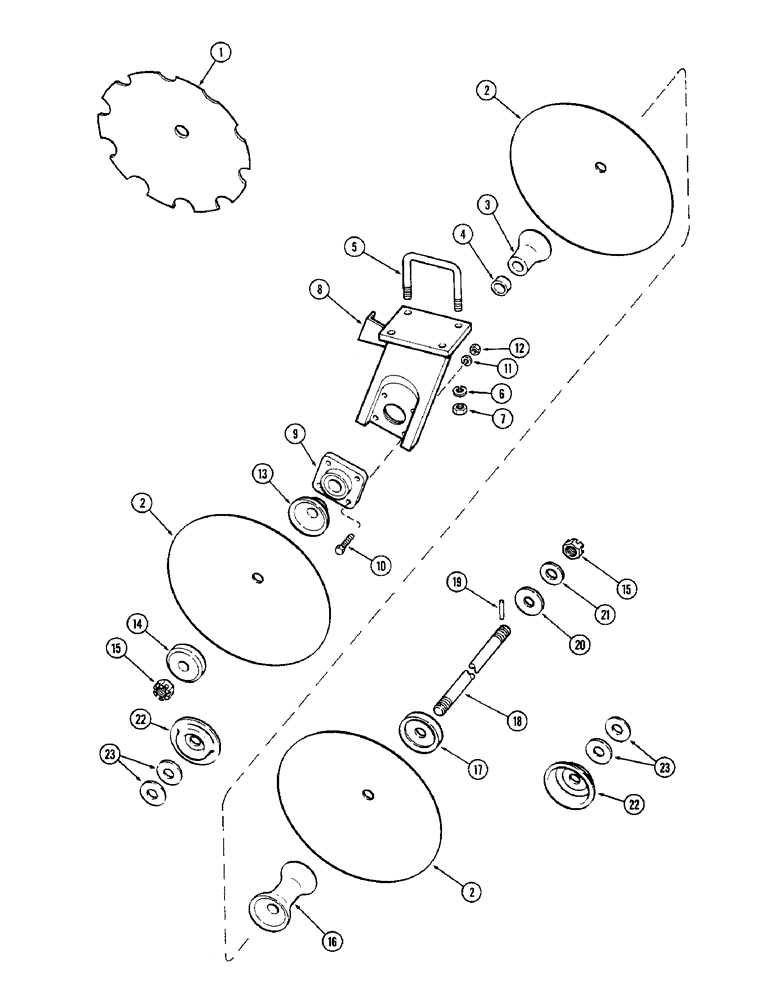 Схема запчастей Case IH DOT 17 - (22) - RIGHT FRONT GANG MODEL 17-17 