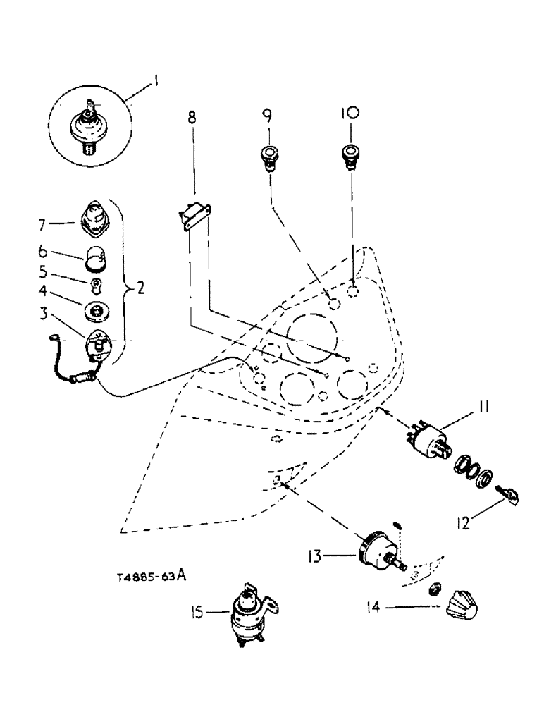 Схема запчастей Case IH 276 - (3-15) - ELECTRICAL INSTRUMENTS, PETROL (04) - ELECTRICAL SYSTEMS