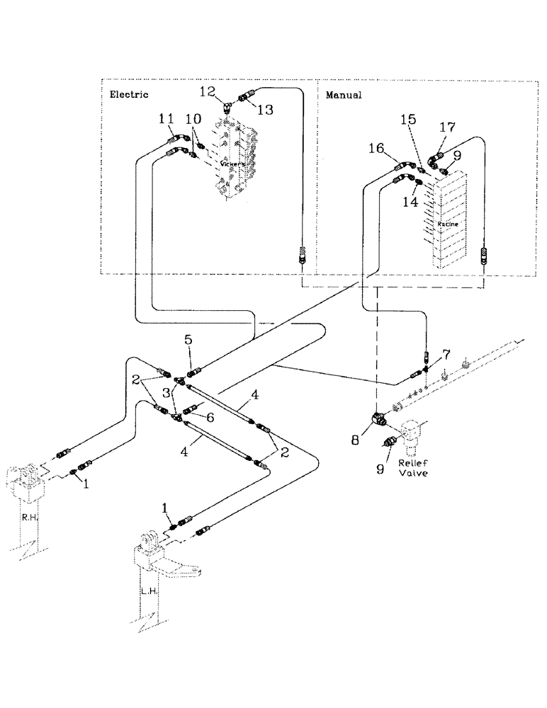 Схема запчастей Case IH 7000 - (B06-35) - HYDRAULIC CIRCUIT, BASECUTTER LIFT 7000 Hydraulic Components & Circuits