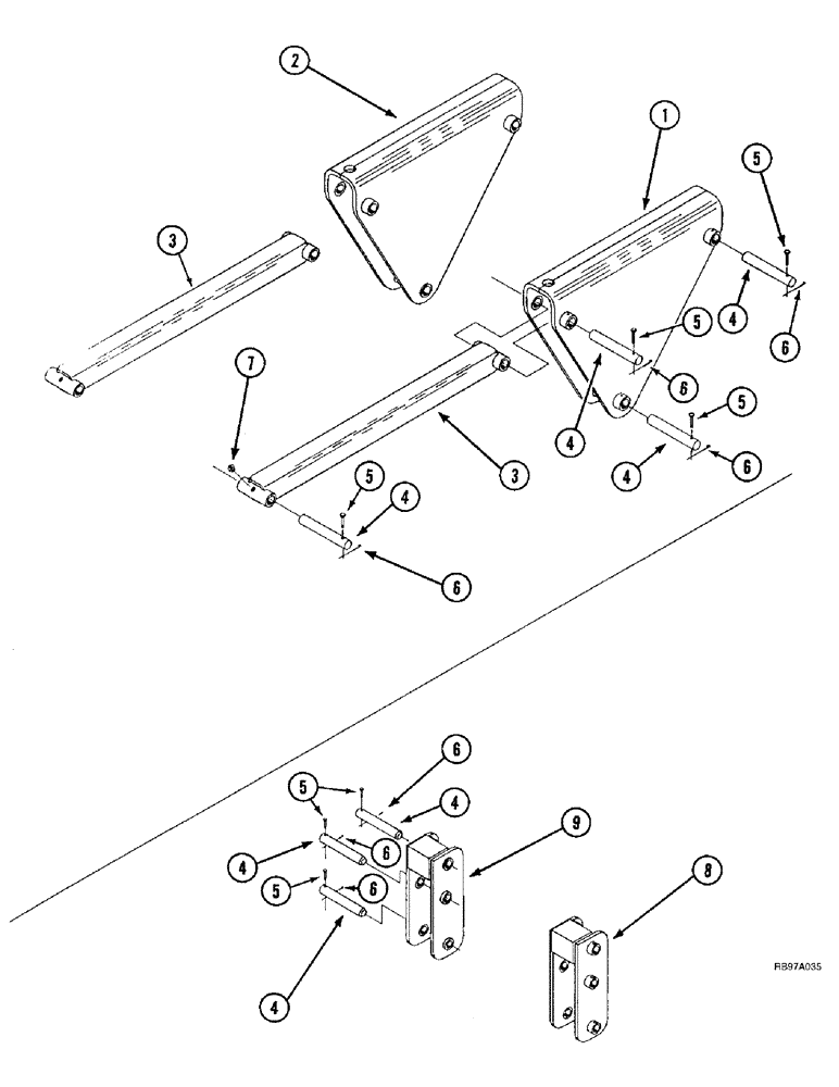 Схема запчастей Case IH L300 - (9-06) - MECHANICAL SELF LEVELING LINKAGE (09) - CHASSIS/ATTACHMENTS