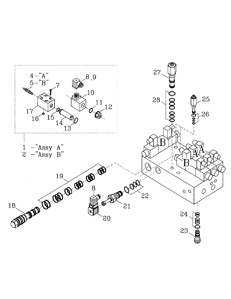 Схема запчастей Case IH 7000 - (B05-12) - HYDRAULIC SOLENOID RELIEF VALVE Hydraulic Components & Circuits
