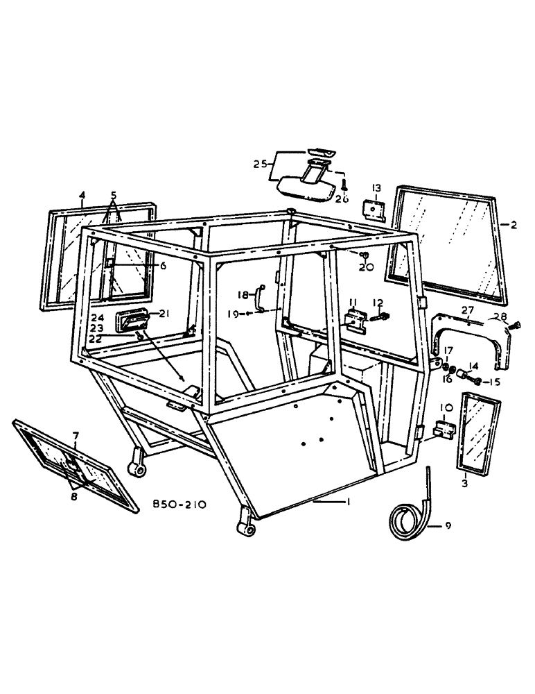 Схема запчастей Case IH 278 - (13-071) - FRAME AND WINDOWS, SUPER DE-LUXE CAB (05) - SUPERSTRUCTURE