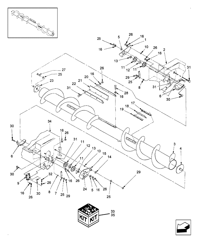 Схема запчастей Case IH RD162 - (58.120.01[01]) - AUGER ASSEMBLY, 10" CENTER TUBE (58) - ATTACHMENTS/HEADERS