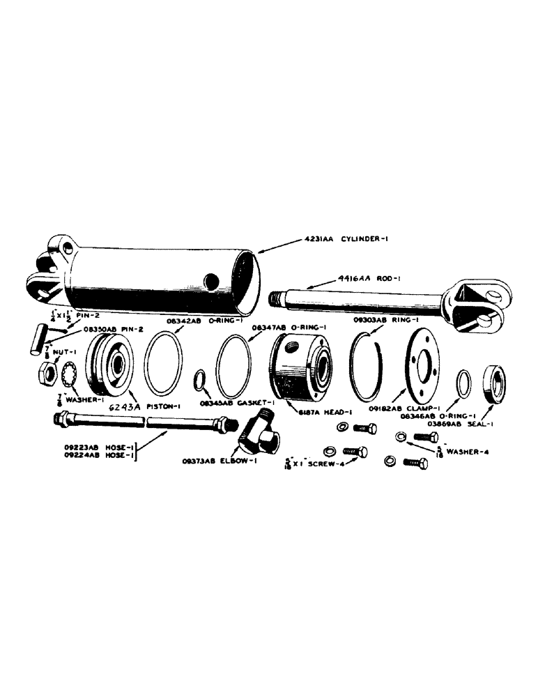 Схема запчастей Case IH SC-SERIES - (123) - HYDRAULIC SINGLE AND DUAL CONTROL UNIT, B3838AA MOUNTED CYL., 3-1/4" X 6", FOR S, SC, SC-4 TRACTORS (08) - HYDRAULICS