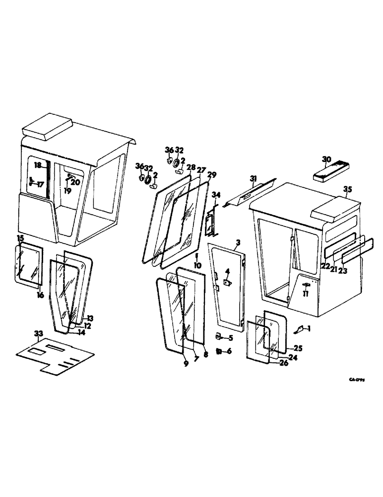 Схема запчастей Case IH 815 - (N-04) - PARTS, ACCESSORIES AND ATTACHMENTS, OPERATORS CAB, SERIAL NO 3452 & ABOVE FOR CAB W/REAR AIR INTAKE Accessories & Attachments