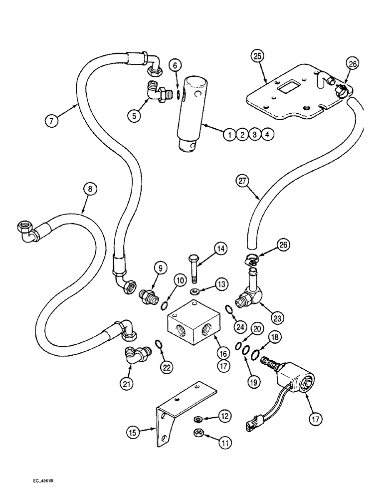 Схема запчастей Case IH 4230 - (6-100) - DIFFERENTIAL LOCK CONNECTIONS, TRACTOR WITH CAB (06) - POWER TRAIN