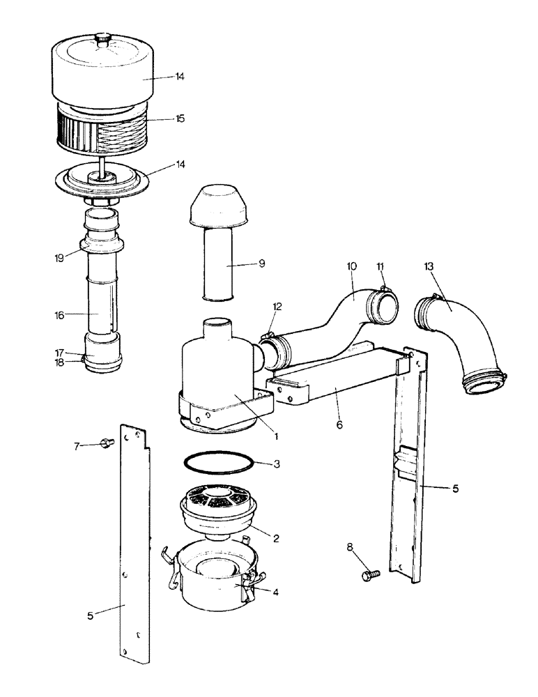 Схема запчастей Case IH 990 - (A11-1) - ENGINE, AIR CLEANER, PIPES AND SUPPORTS (01) - ENGINE